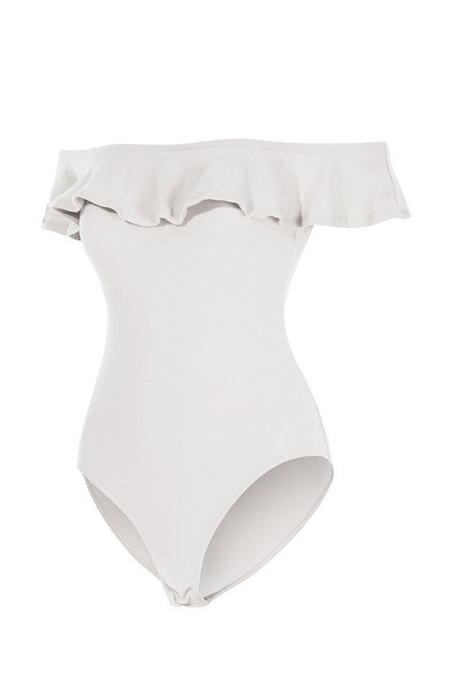 WHITE OFF SHOULDER BODYSUIT