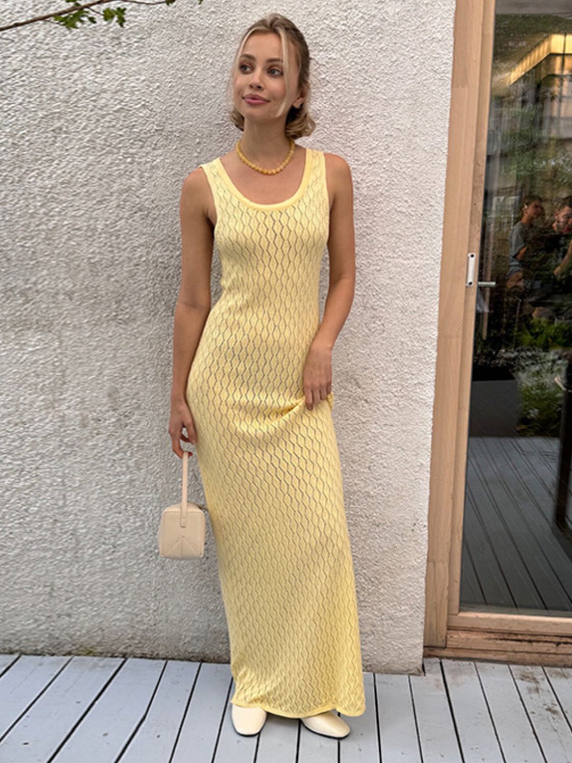 Openwork Sleeveless Maxi Dress RESORT-CHIC OMK BOUTIQUE Openwork Sleeveless Maxi Dress RESORT-CHIC OMK BOUTIQUE