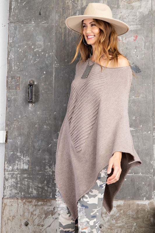 HEART OF HEART PONCHO KNIT SWEATER