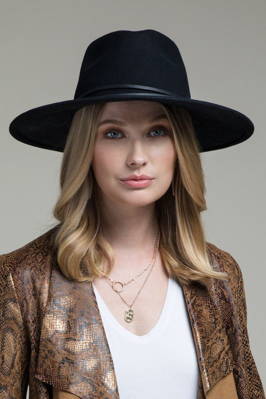 Wool Panama & Belt Trim Hat
