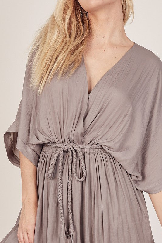 KAY KAY KIMONO SILVER OLIVE DRESS