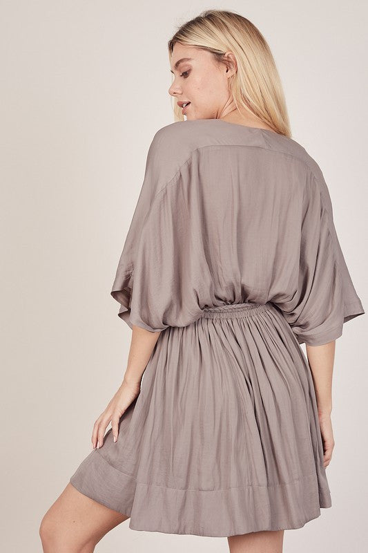 KAY KAY KIMONO SILVER OLIVE DRESS