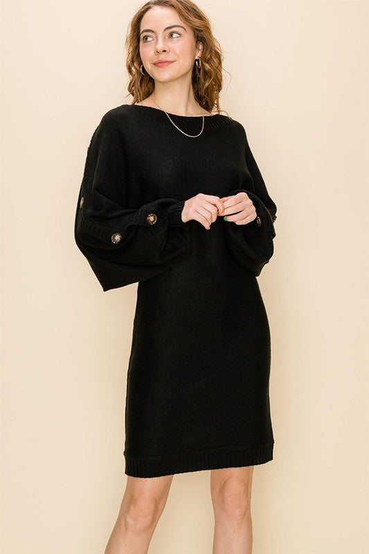 DOLMAN SLEEVE SWEATER DRESS