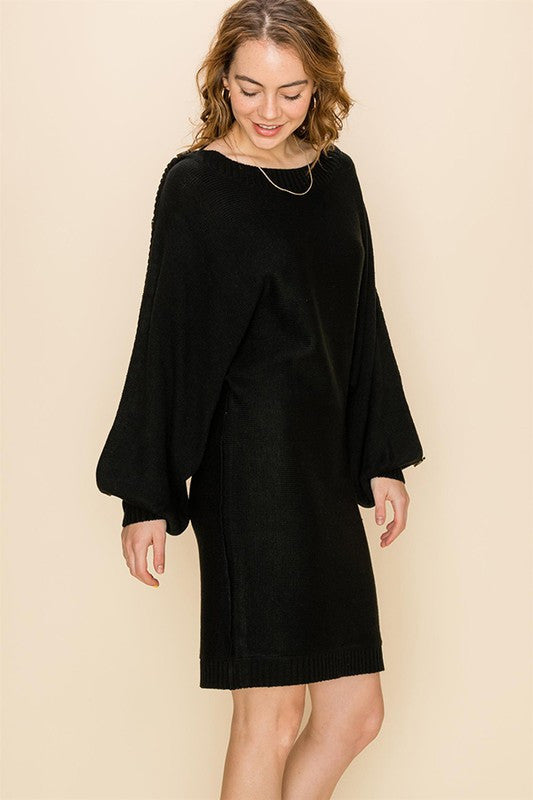 DOLMAN SLEEVE SWEATER DRESS