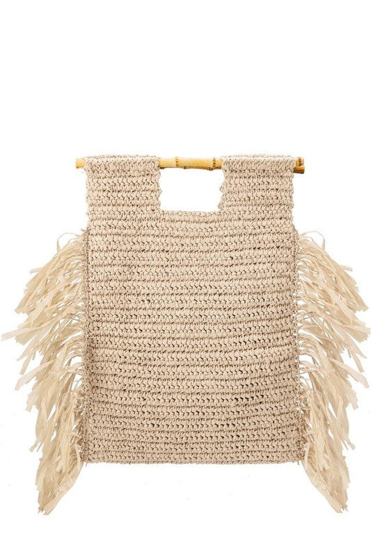Casey Ivory Large Straw Tote Bag