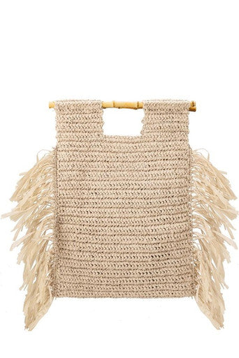 Casey Ivory Large Straw Tote Bag