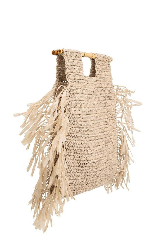 Casey Ivory Large Straw Tote Bag