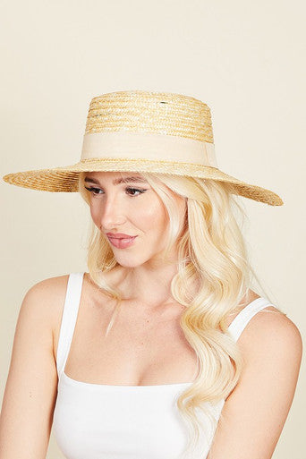 Classic Flat Top Straw Knit Sun Hat