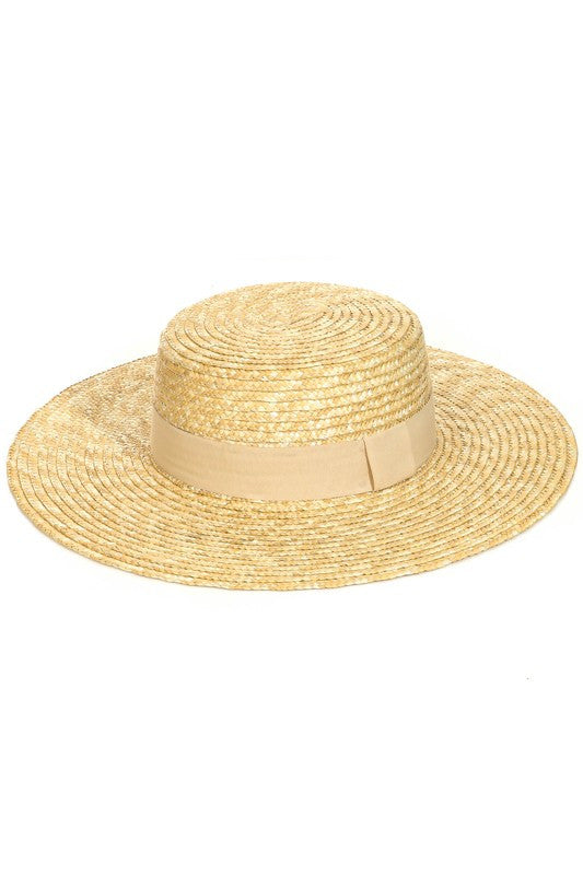 Classic Flat Top Straw Knit Sun Hat