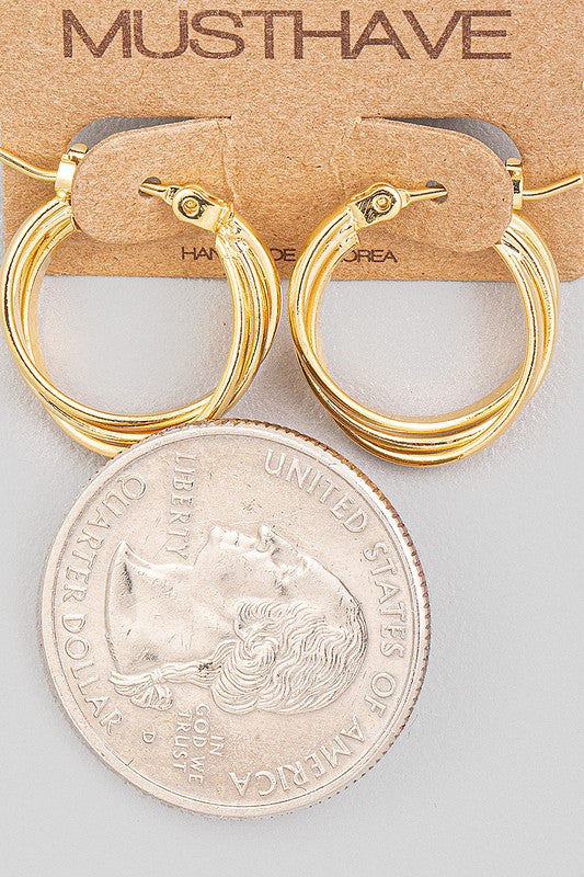 Mini Layered Latch Hoop Earrings