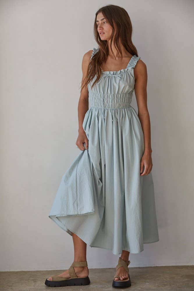 Woven Cotton Nylon Sweetheart Neck Sleeveless