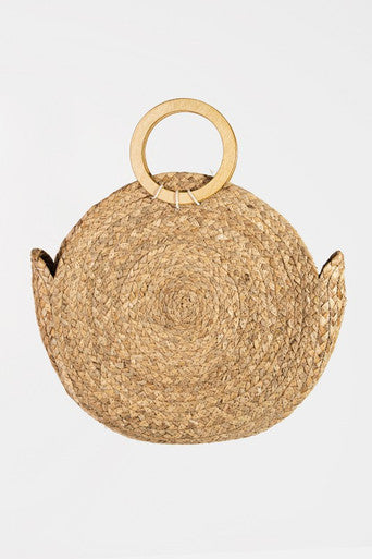 Circle Straw Braided Tote Bag