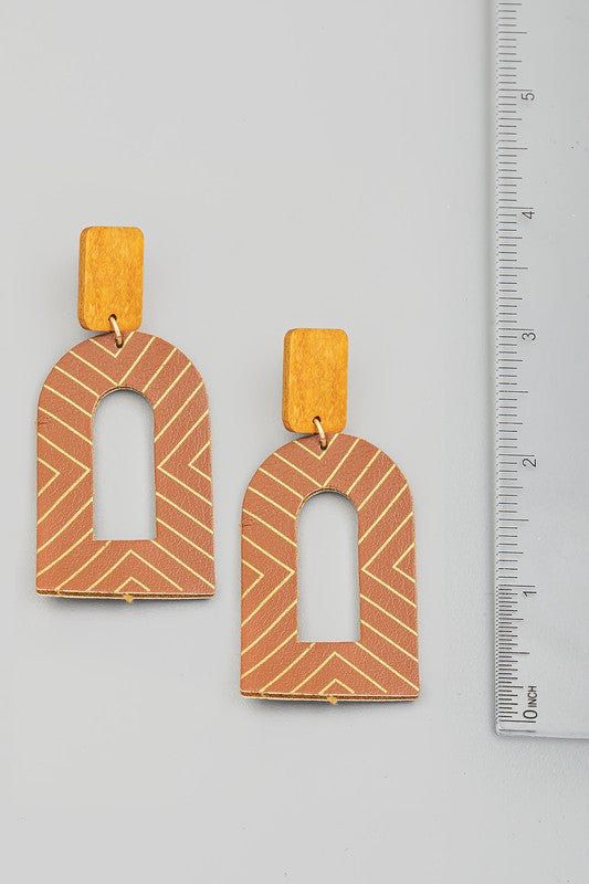 Faux Leather Drop Earrings