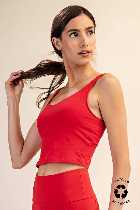 V Neckline Cropped Yoga Top