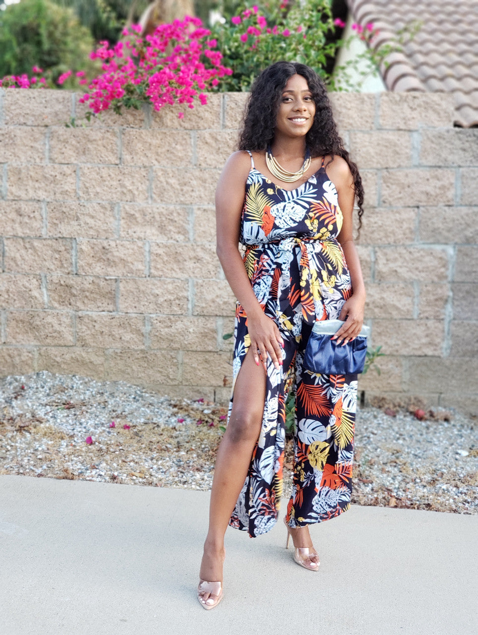 TROPICAL FLORAL JUMPSUIT