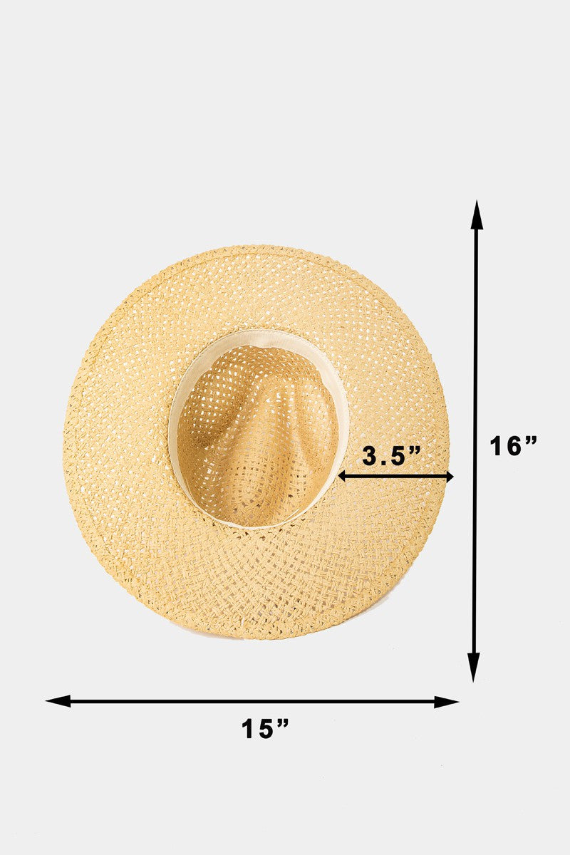Natural Basket Weave Sun Hat