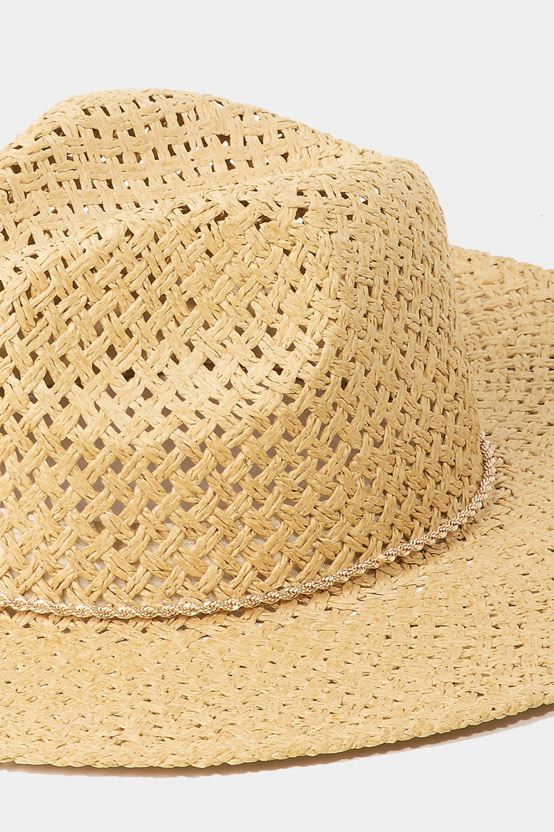 Natural Basket Weave Sun Hat