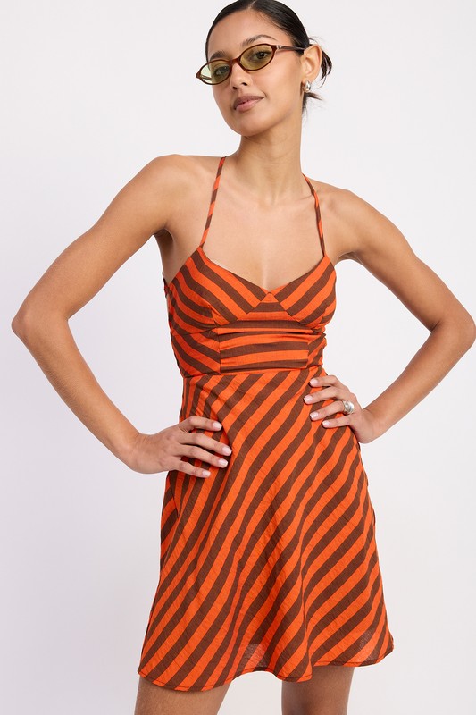 STRAPPY BACK BIAS CUT MINI DRESS – RESORT-CHIC OMK BOUTIQUE