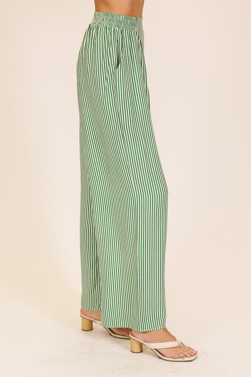 Capri Striped Wide-leg Pants