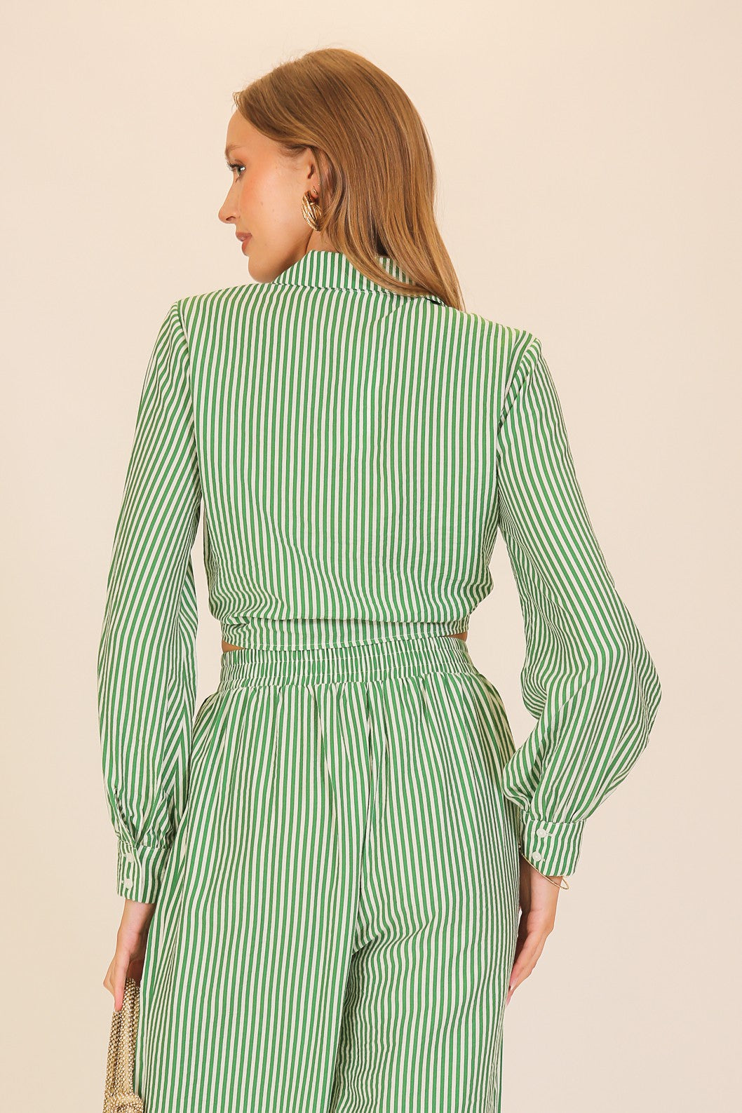 Capri Striped Tie-front Top