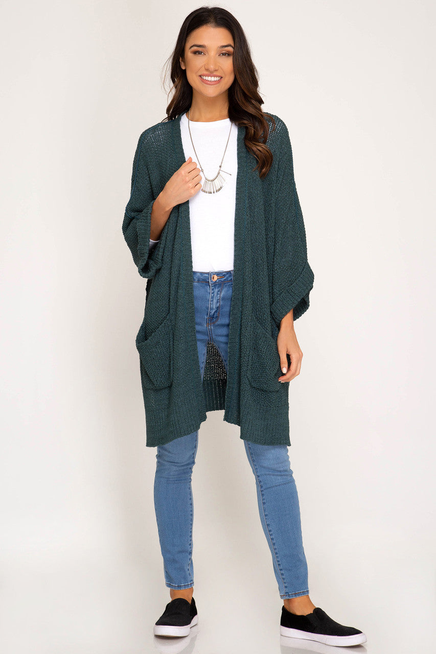 SUSAN OPEN SWEATER CARDIGAN WITH POCKETS