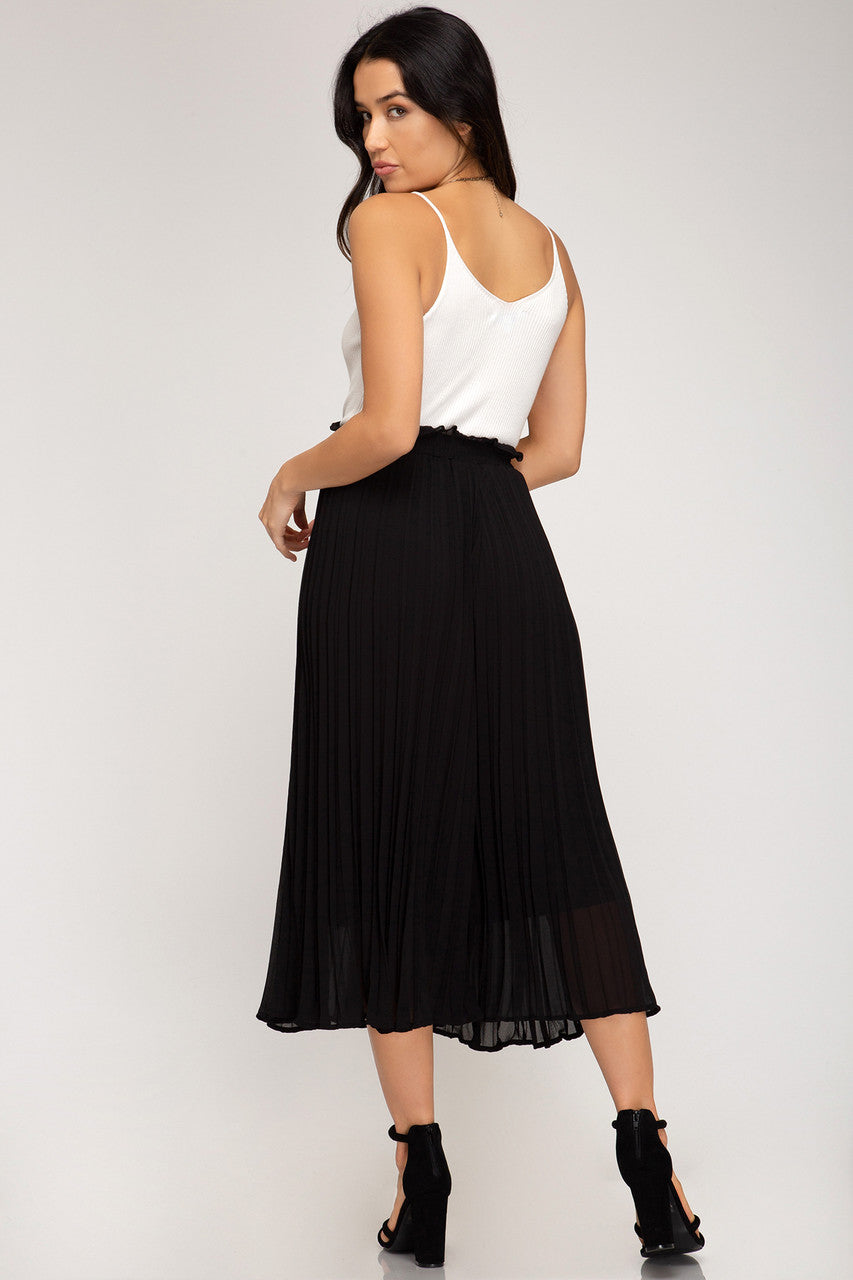 PLEATED WOVEN CULOTTES