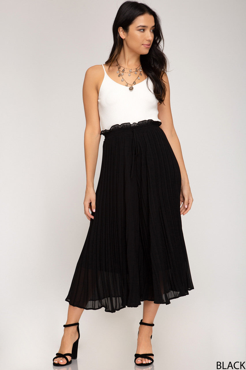 PLEATED WOVEN CULOTTES
