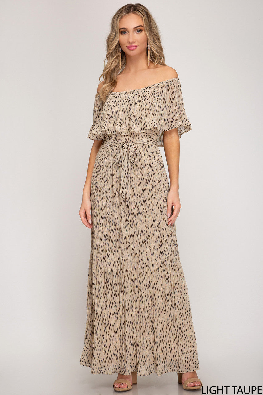 DELIGHTFUL PRINT OFF SHOULD MAXI