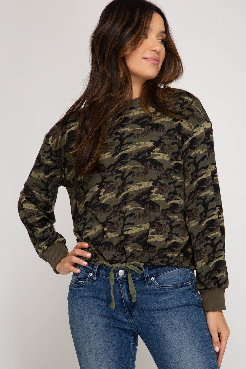 CAMO PRINT TOP