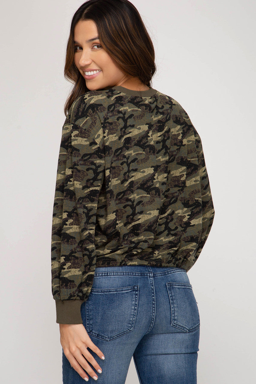 CAMO PRINT TOP