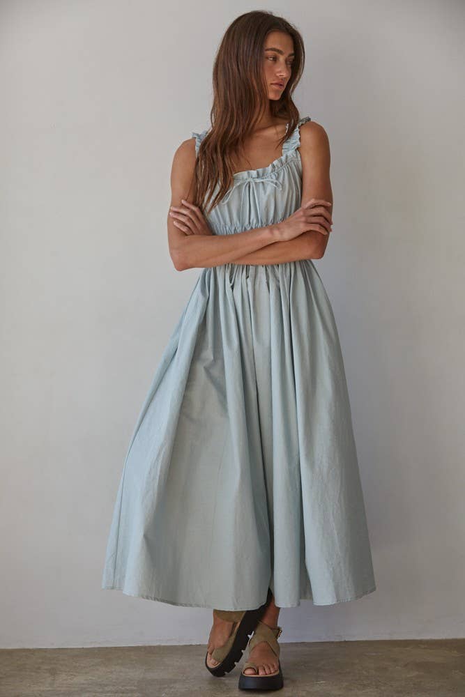 Woven Cotton Nylon Sweetheart Neck Sleeveless