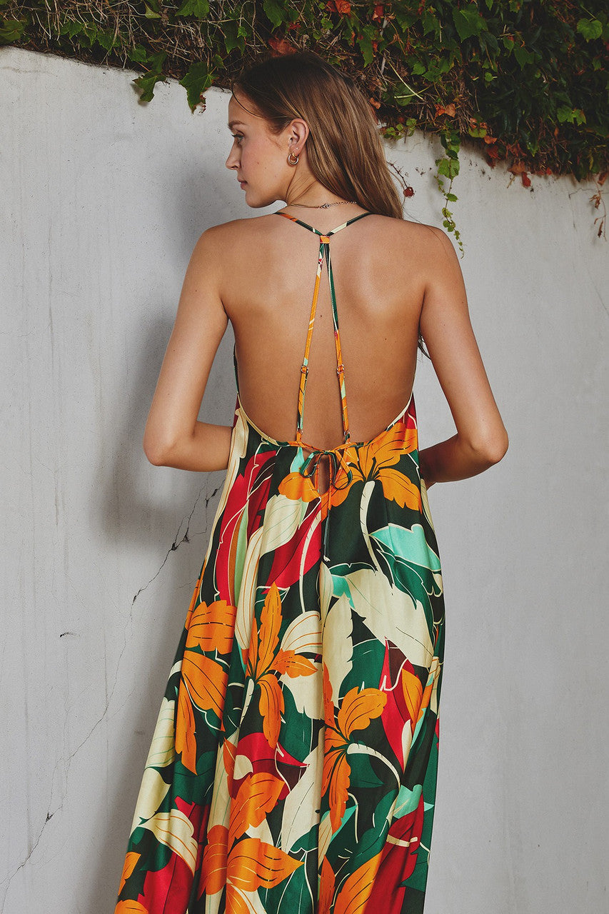 RIO FLIRTY FLORAL MIDI DRESS