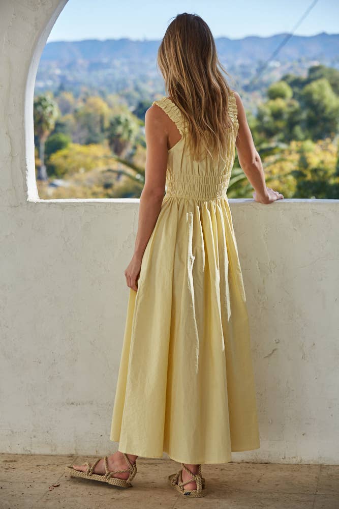 Woven Cotton Nylon Sweetheart Neck Sleeveless