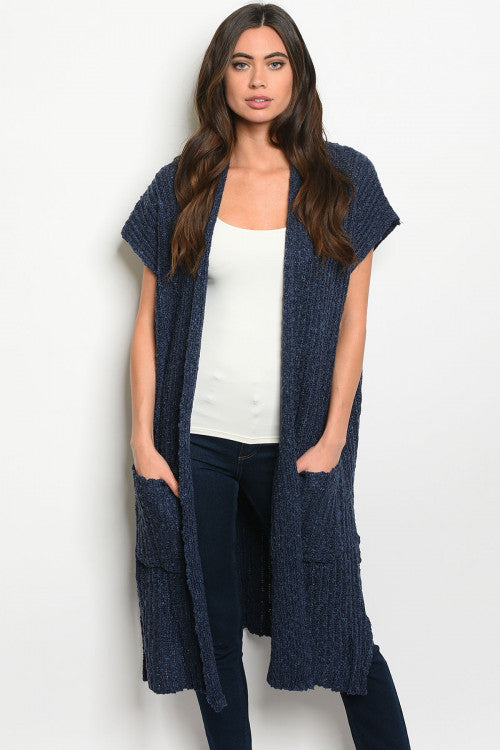 CARDIGAN NAVY SWEATER