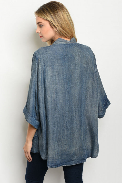 DARK DENIM CARDIGAN