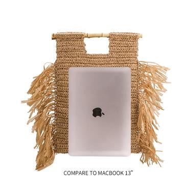 Casey Ivory Large Straw Tote Bag