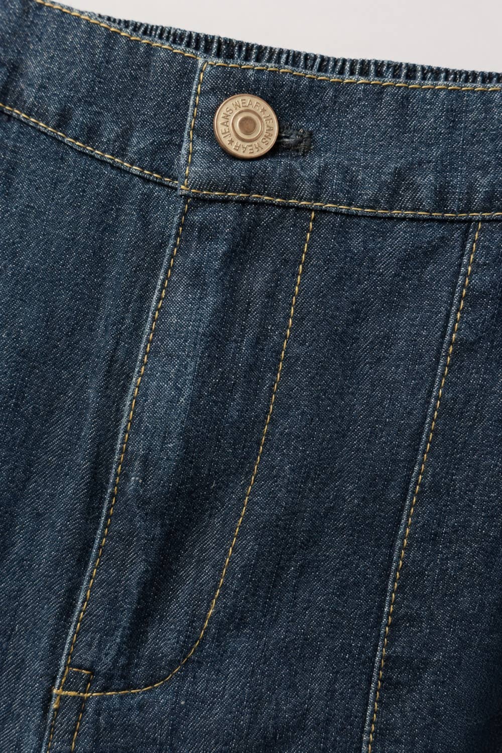 Washed Denim Side Vent Pants
