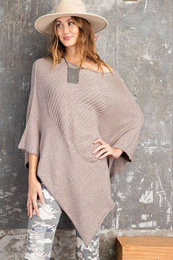 HEART OF HEART PONCHO KNIT SWEATER