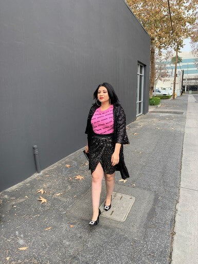 SEQUIN BELL SLEEVE KIMONO
