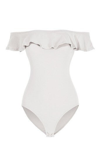 WHITE OFF SHOULDER BODYSUIT
