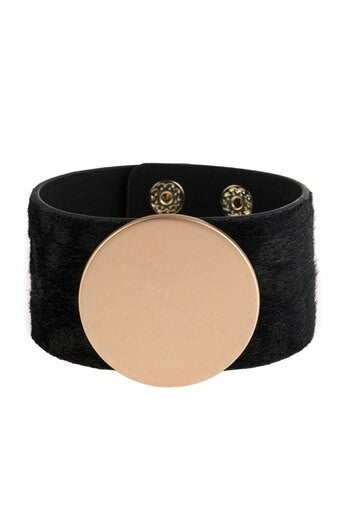 BLACK LEOPARD PRINT LEATHER