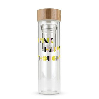 Drink Happy Glass Travel Infuser Mug by Pinky Up