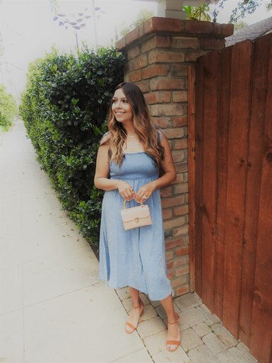 BLUE MIDI DRESS
