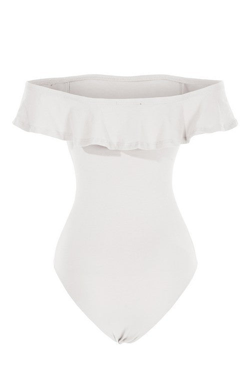 WHITE OFF SHOULDER BODYSUIT