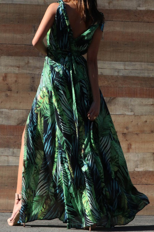 CARIBBEAN FLORAL MAXI DRESS