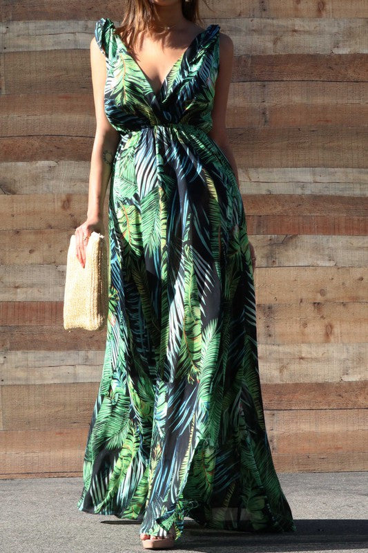 CARIBBEAN FLORAL MAXI DRESS
