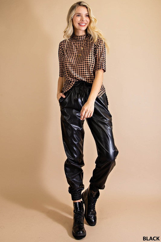 FAUX LEATHER JOGGERS