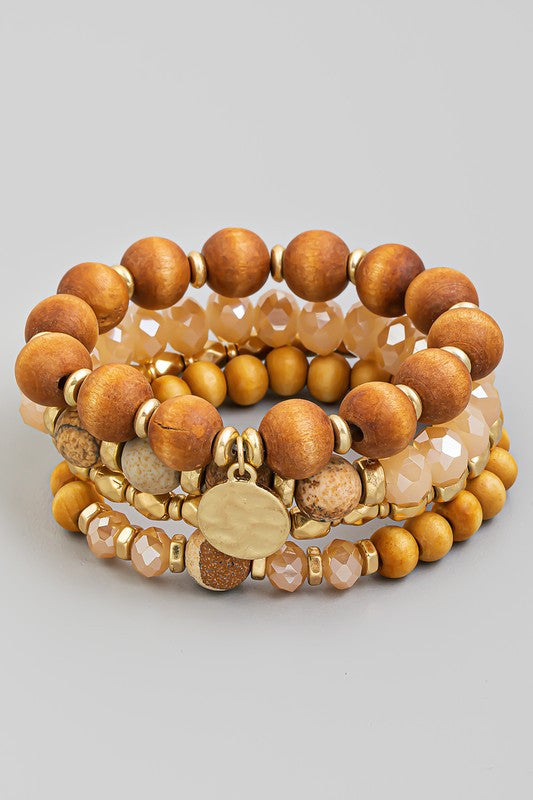 Wooden Bead Bracelet Set