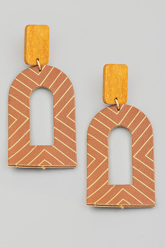 Faux Leather Drop Earrings