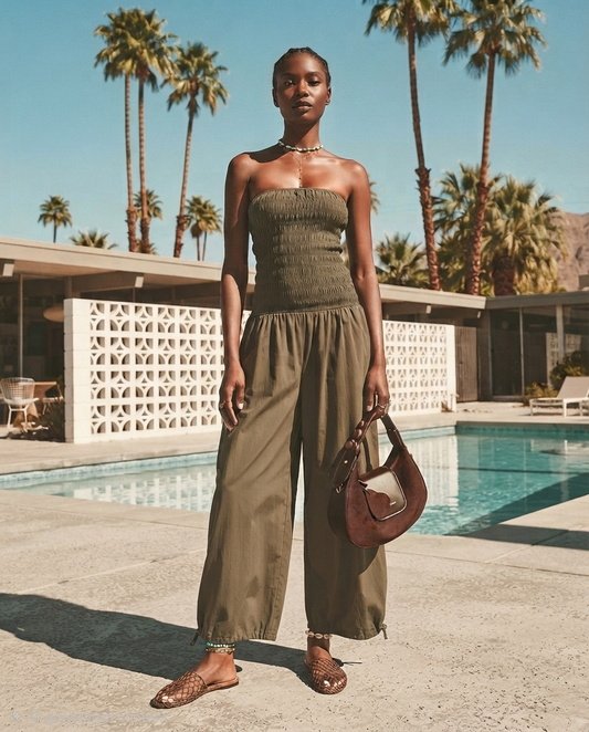 TUBE TOP EDGE BALLOON FIT JUMPSUIT